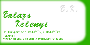 balazs kelenyi business card